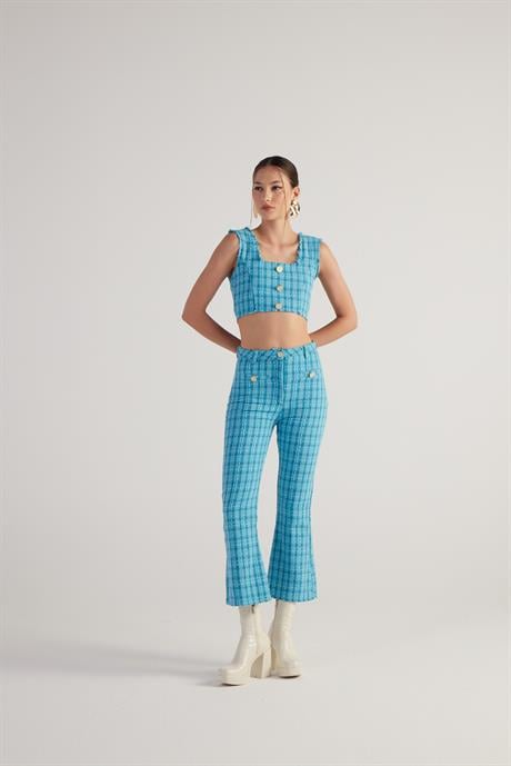 Tweed Pantolon Mavi