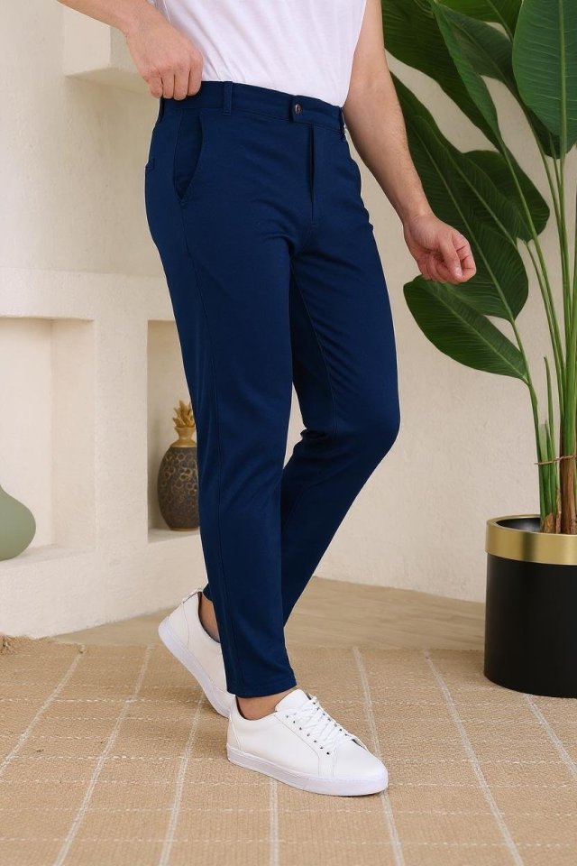 Erkek Slim Fit Dilli Kumaş Pantolon
