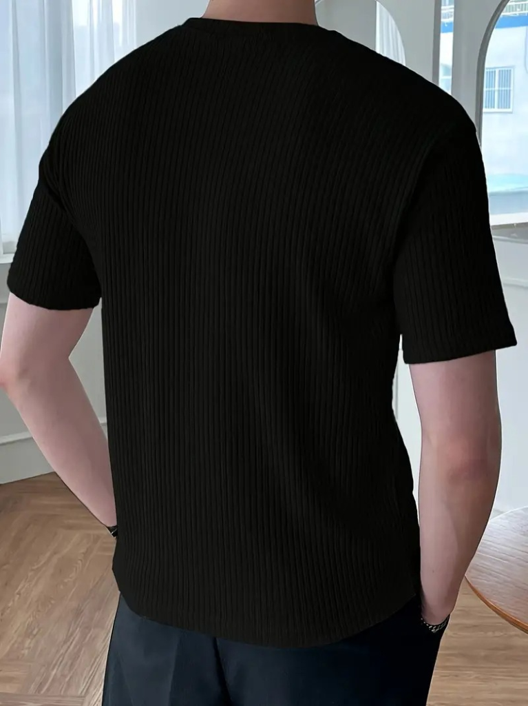 Men's Short Sleeve Crew Neck Knit T-shirt