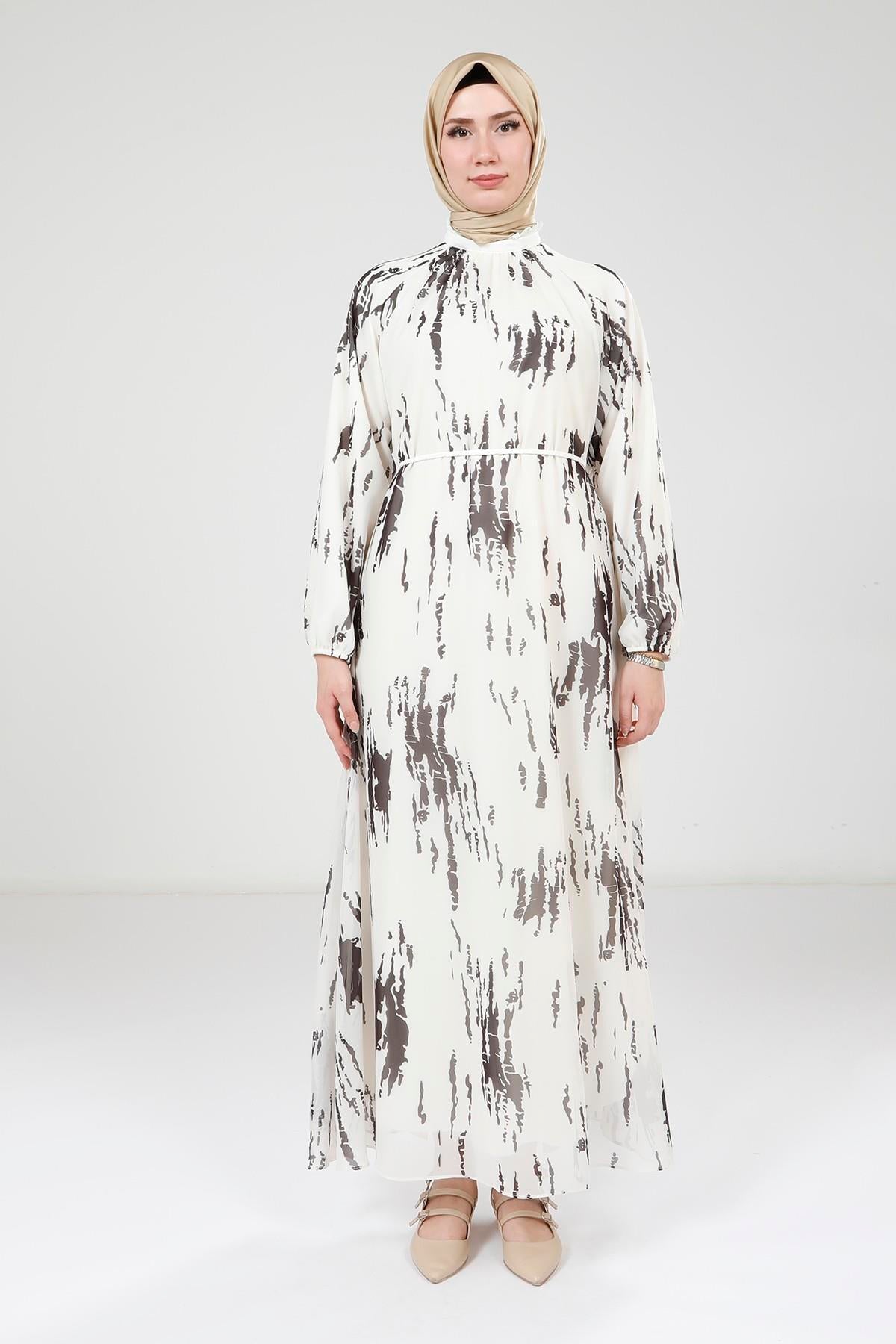 9389 Baskılı Elbise
