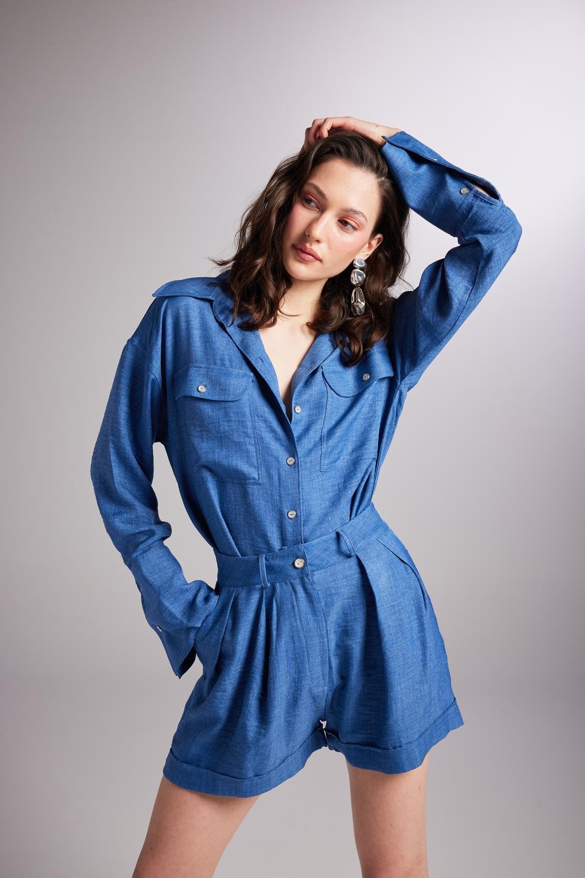 Julia Şort Mavi Mavi L