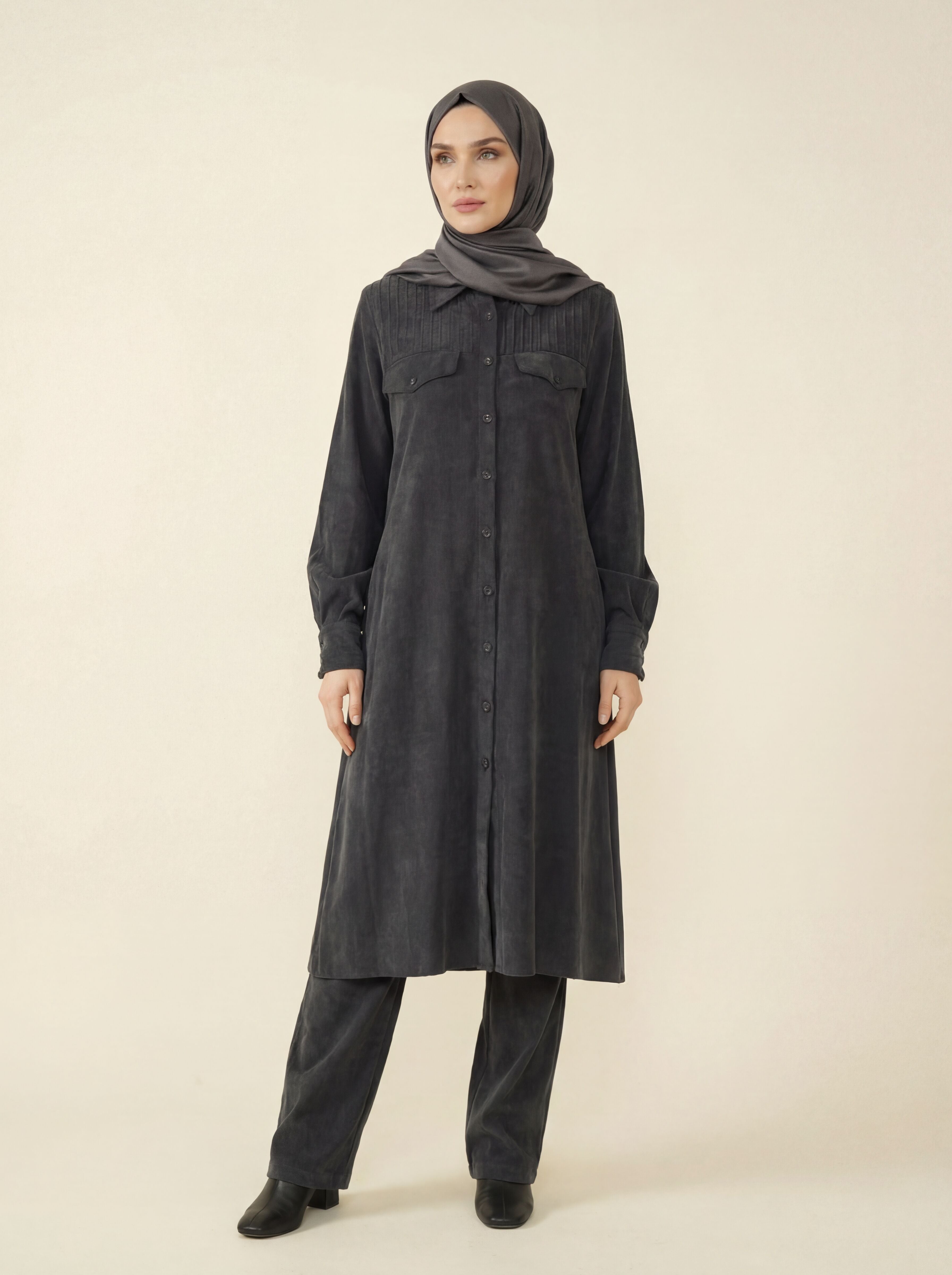 9415 Pantolon Tunik İkili Qupra Takım