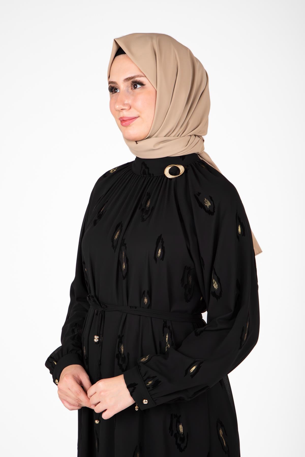 9452 ELBİSE ŞİFON BASKILI
