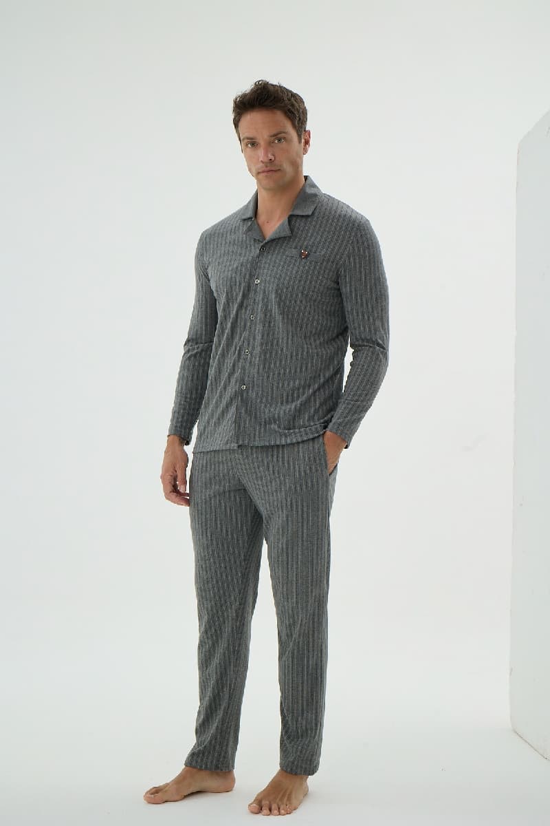 9621 ERKEK DÜĞMELİ PİJAMA TAKIM