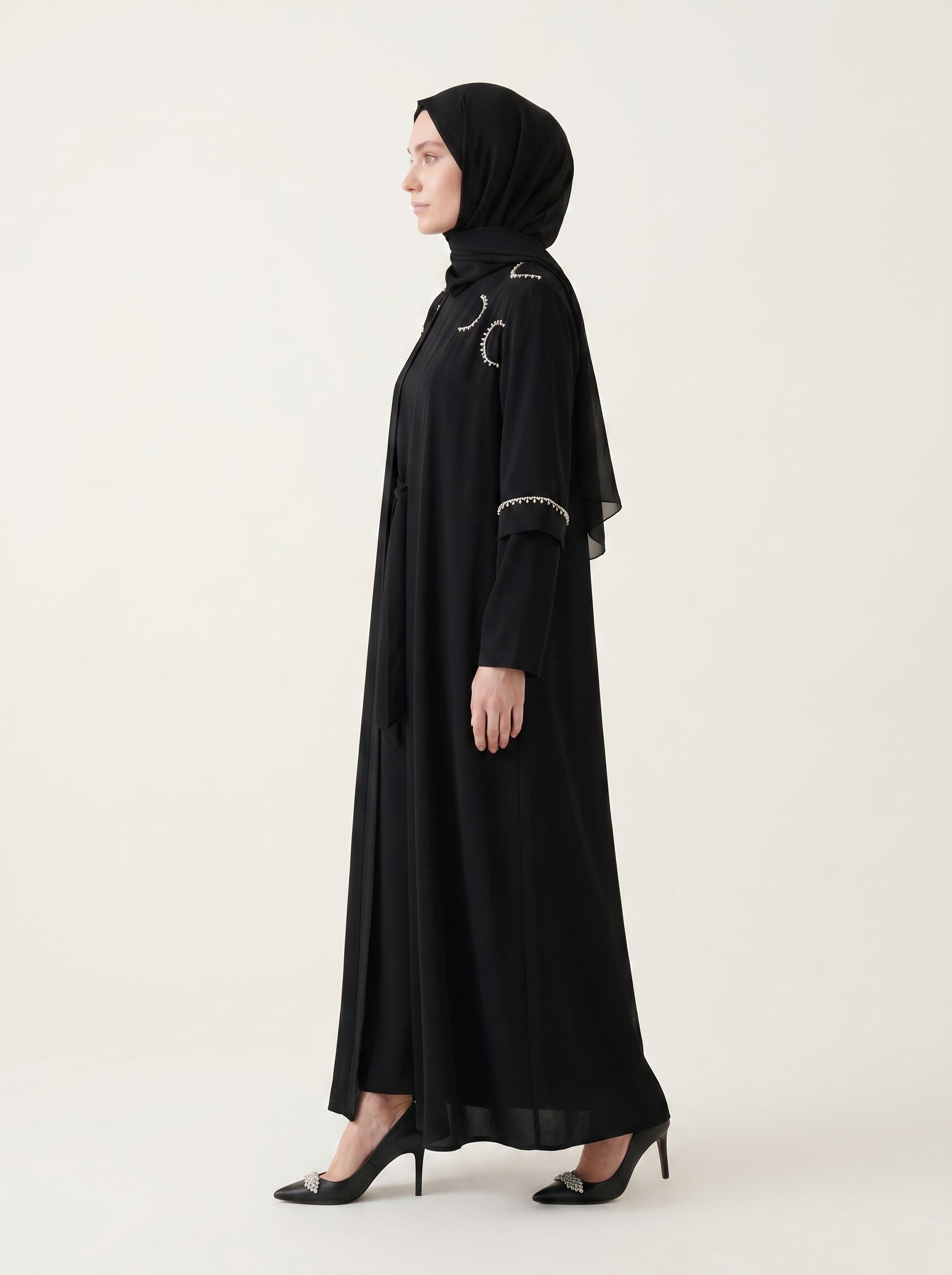 9629 Yarım Kollu Abaya