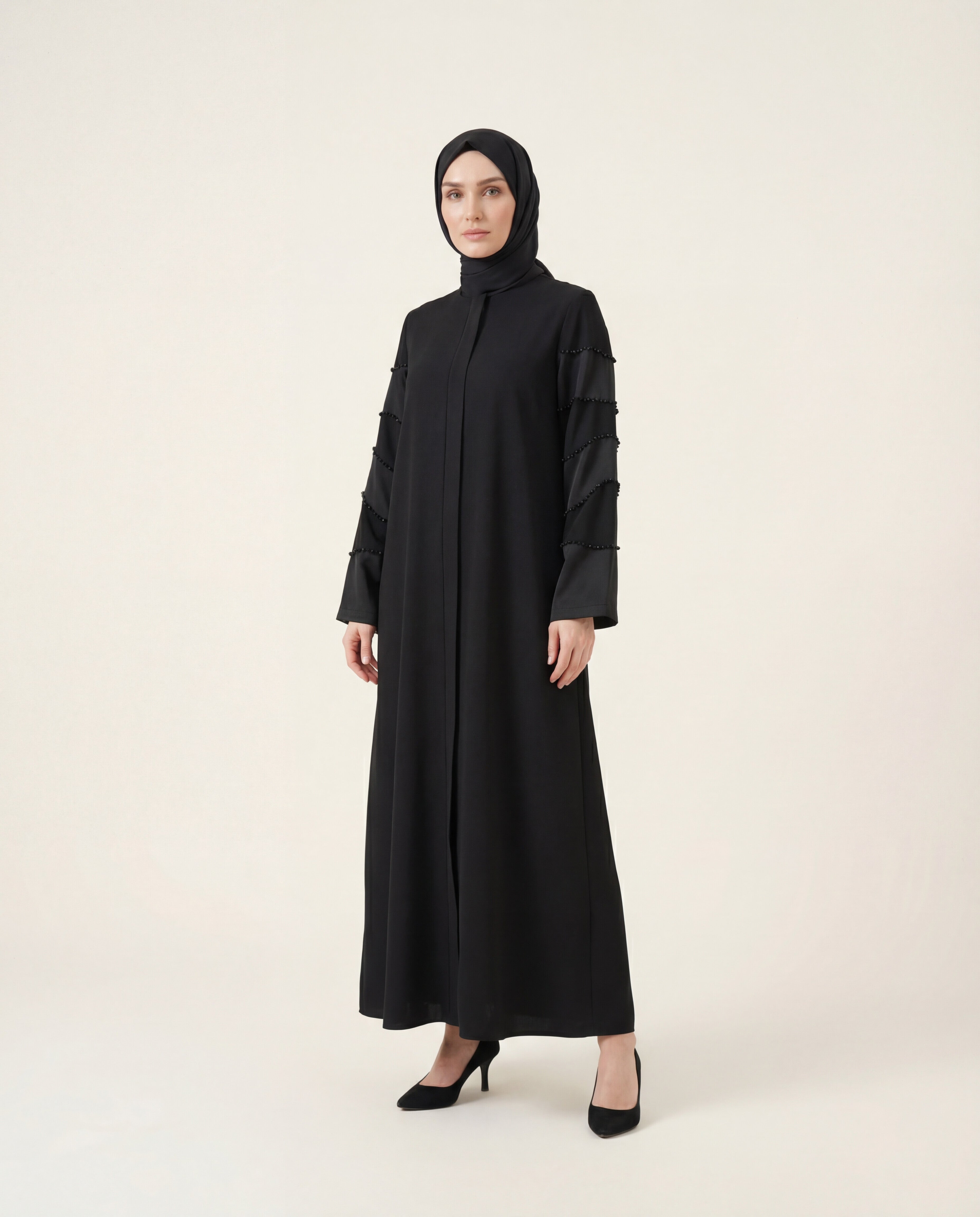 9769 Kolları Boncuklu Ferace