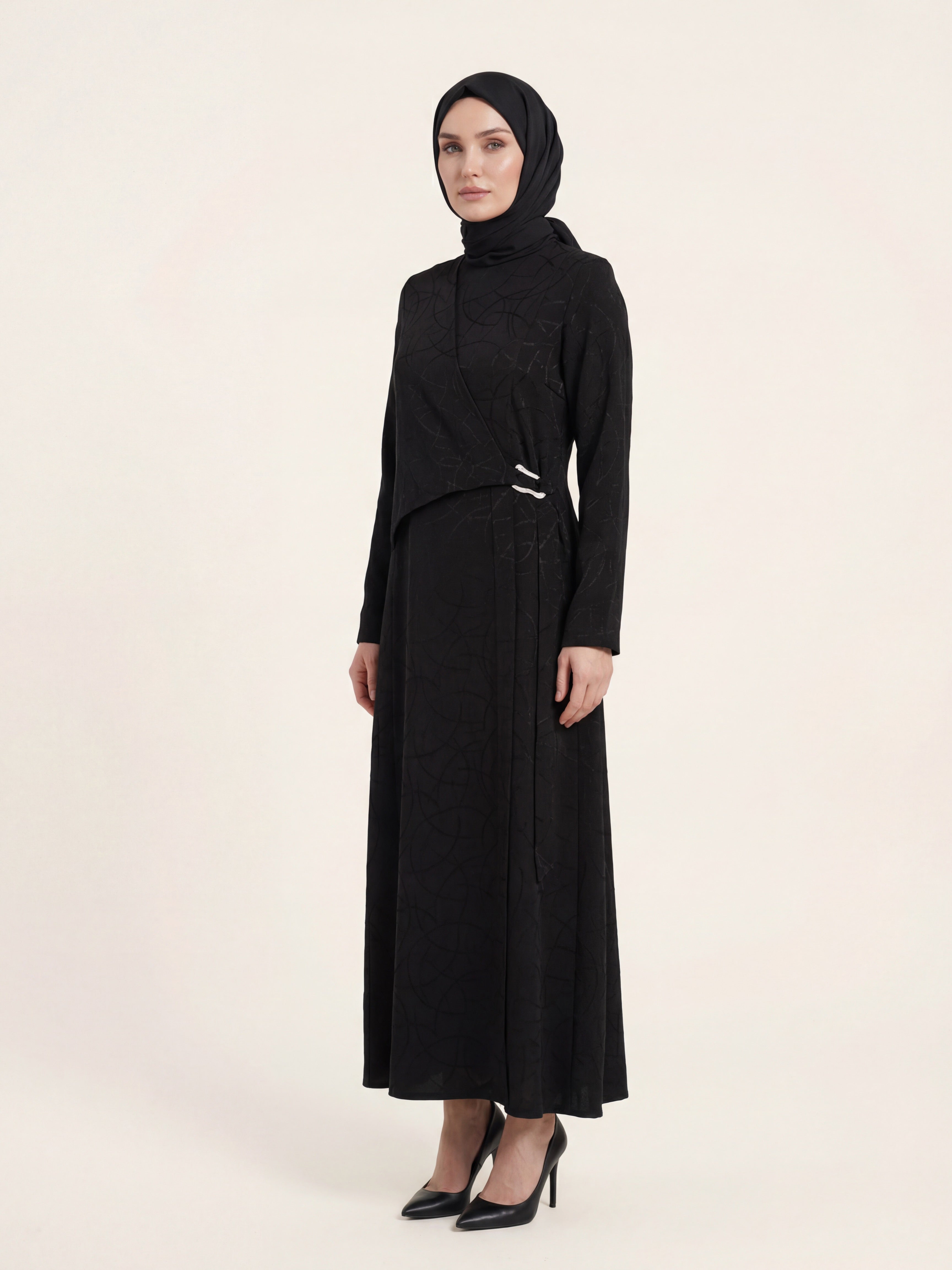 9782 D Tokalı Taşlı Elbise