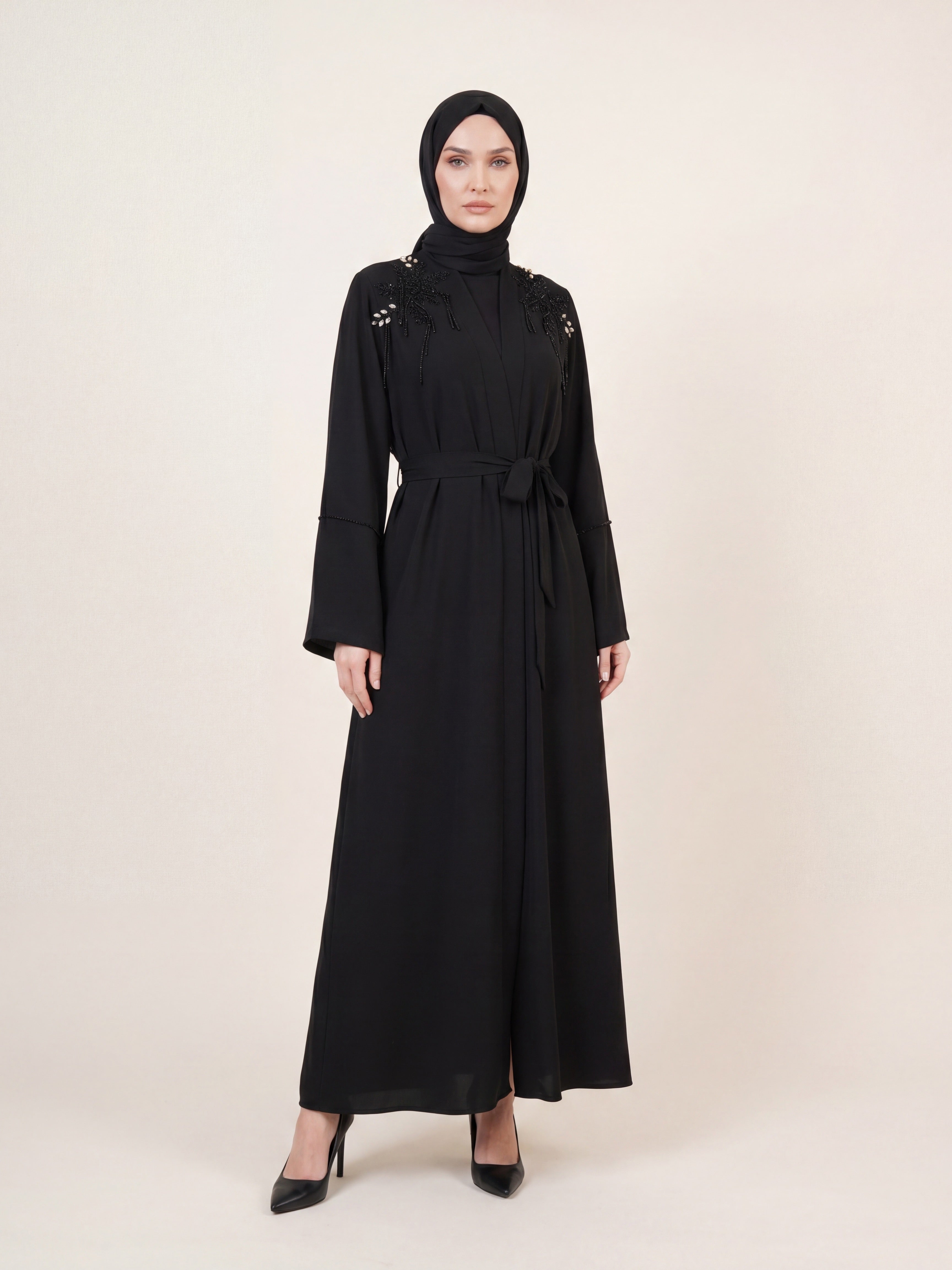 9793 Aksesuarlı Abaya