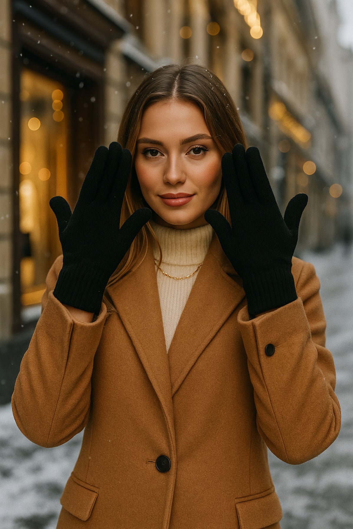 Unisex Siyah Örme Eldiven Eld01