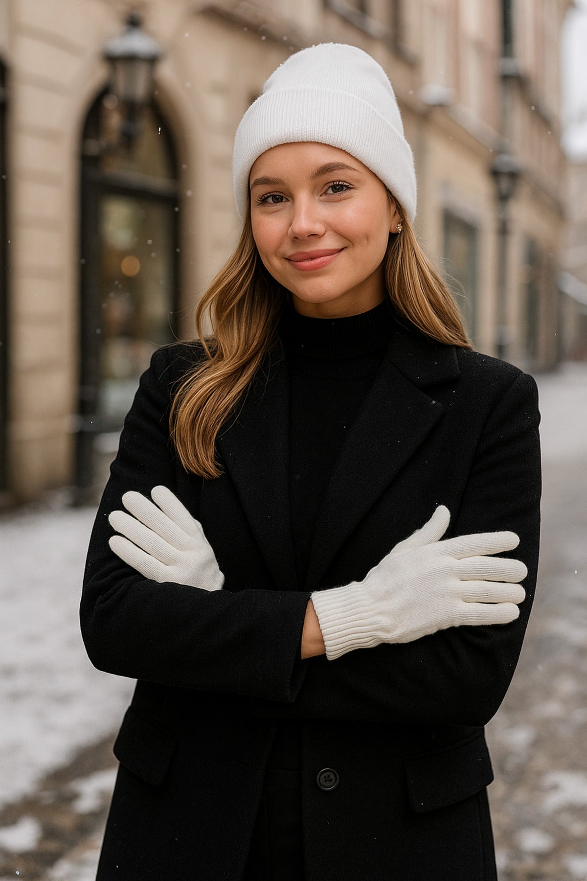 Unisex Ekru Örme Eldiven Eld01