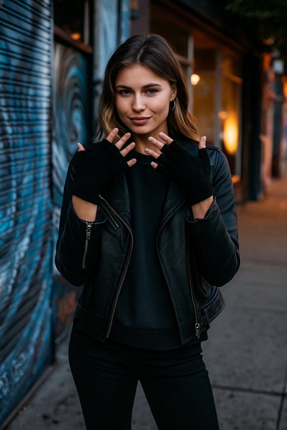 Unisex Kesik Yarım Parmaklı Siyah Eldiven Eld02