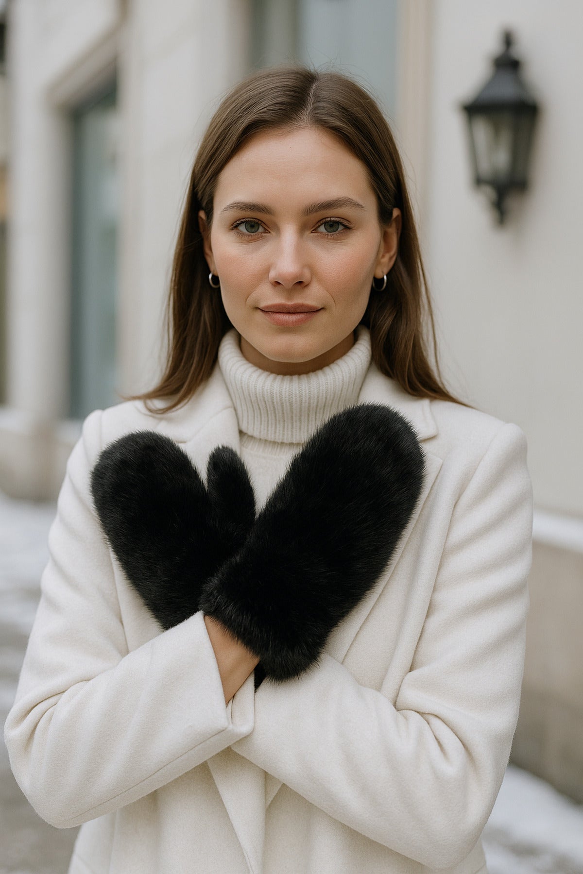 Kadın Siyah Peluş Eldiven ELD32