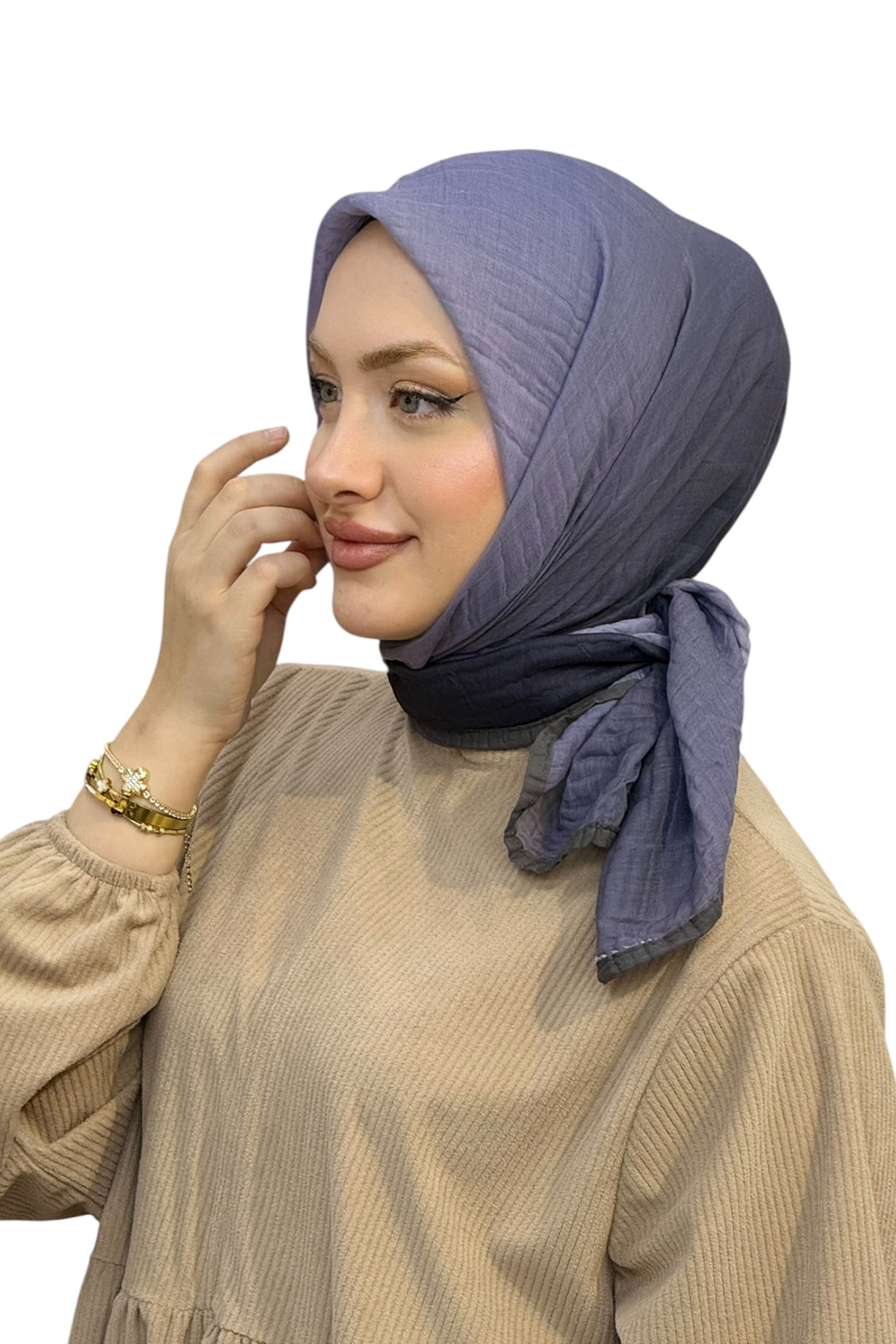 MÜSLİN DEGRADE BİYELİ EŞARP