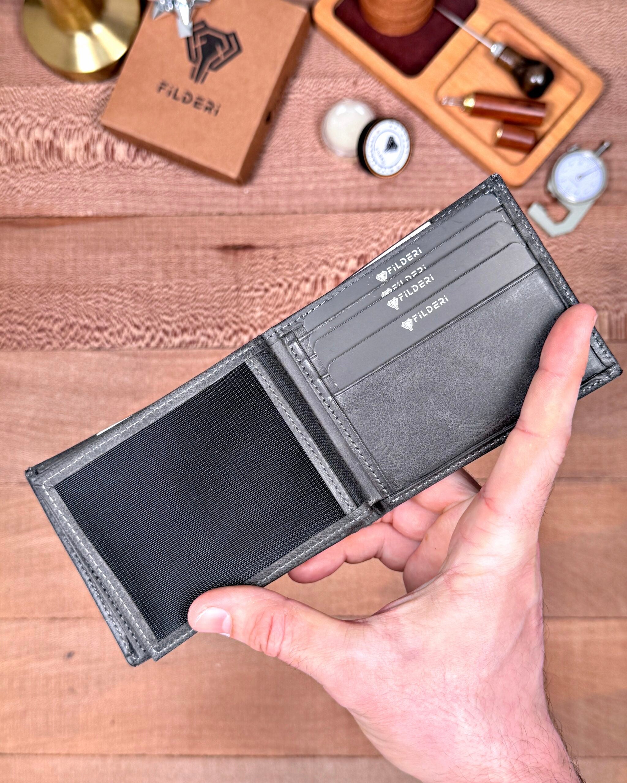 Erkek Cüzdan Kelebek Model – Hakiki Deri Gri | 2145