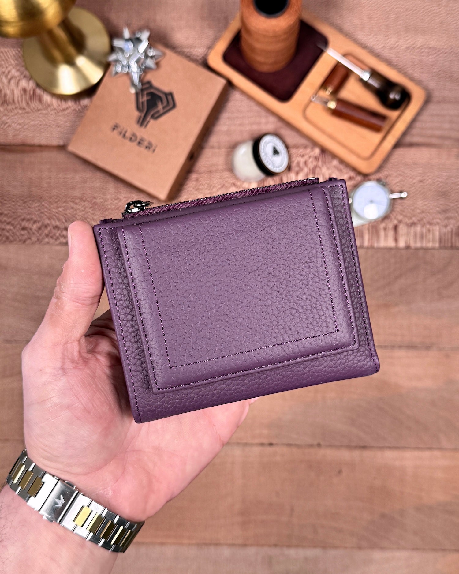 Fonksiyonel Küçük Kadın Cüzdanı – Hakiki Deri Mor | 2150