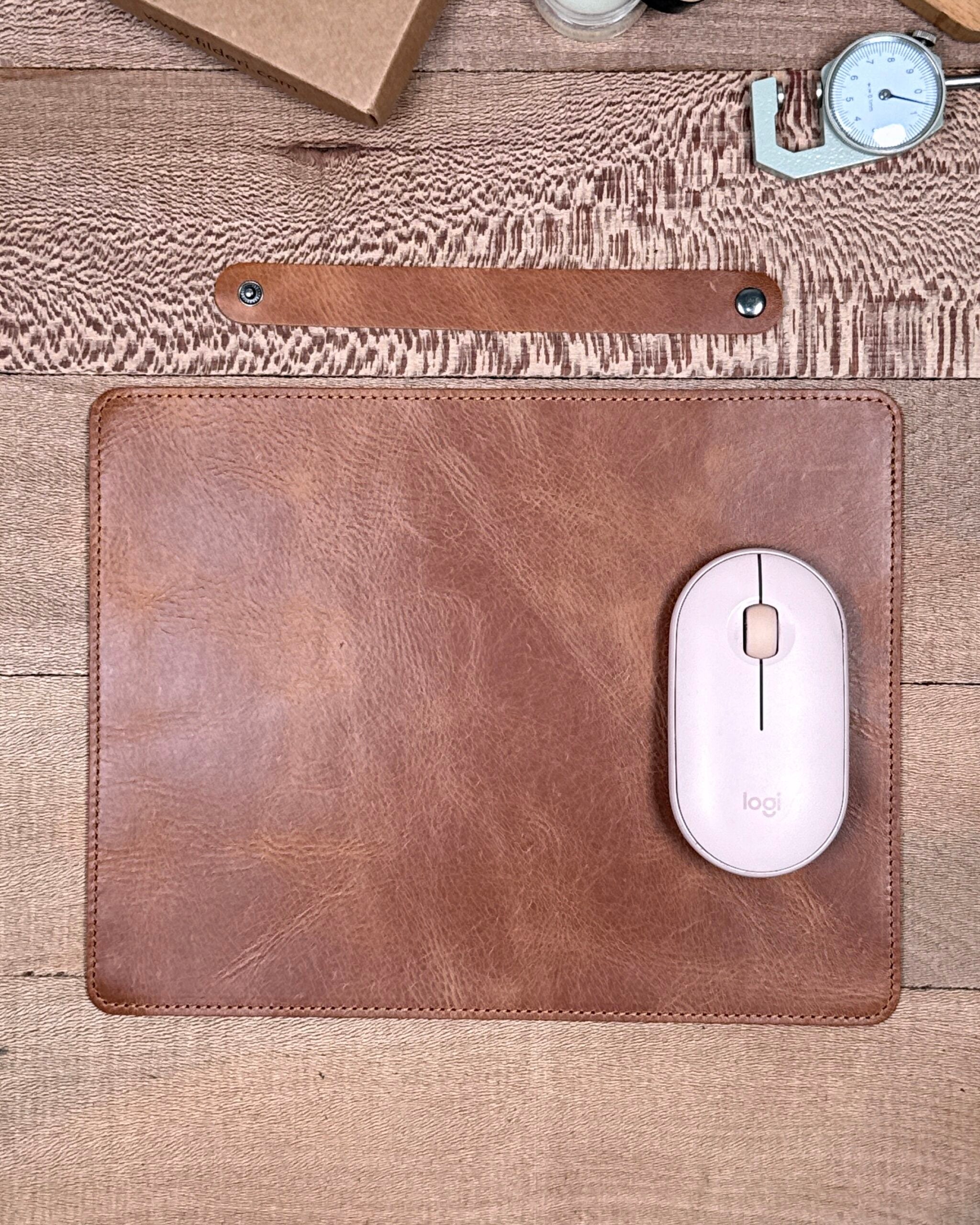 Hakiki Deri Mousepad – Taba Renk Ofis Kullanımı İçin