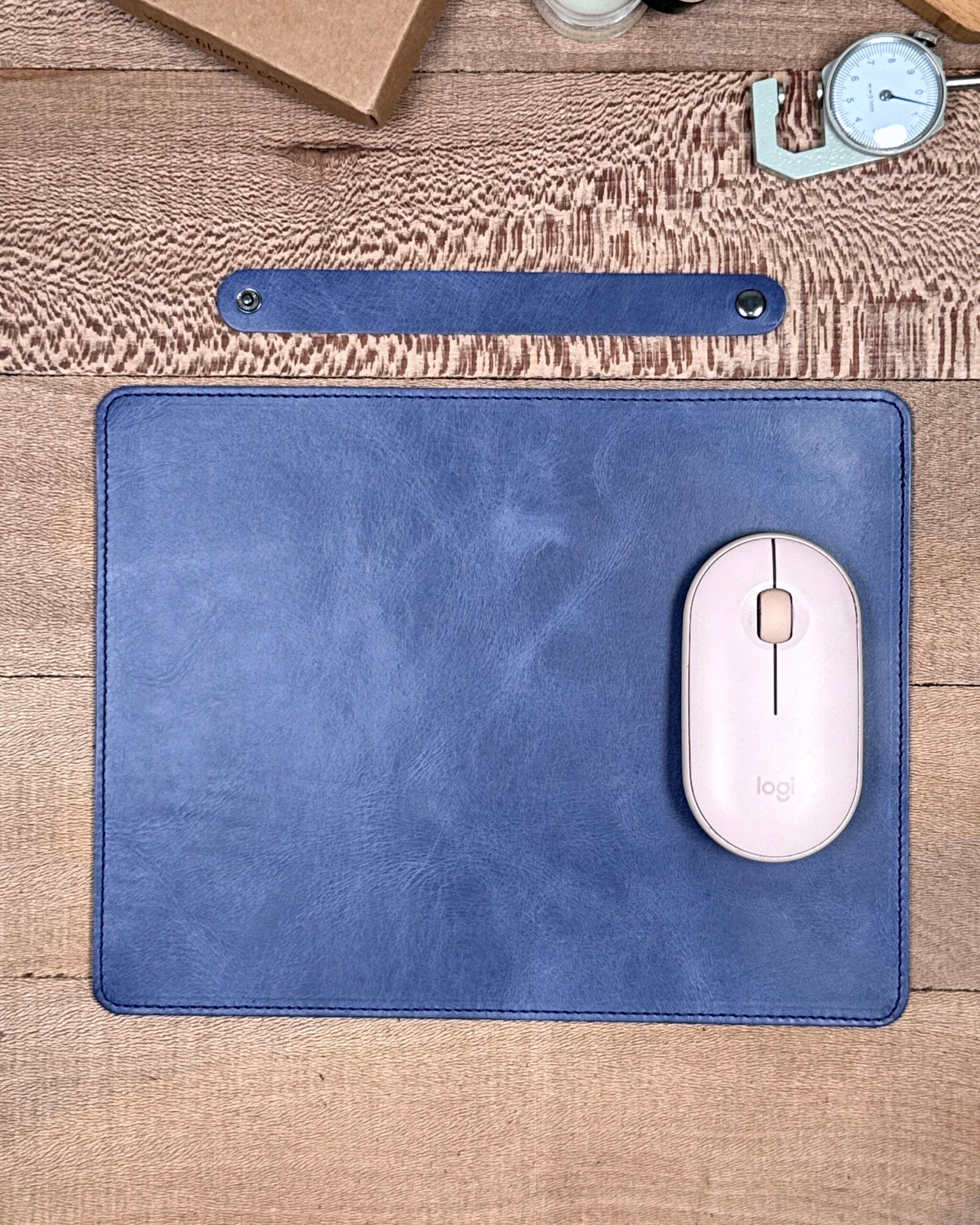 Hakiki Deri Mousepad – Lacivert Renk Ofis Kullanımı İçin