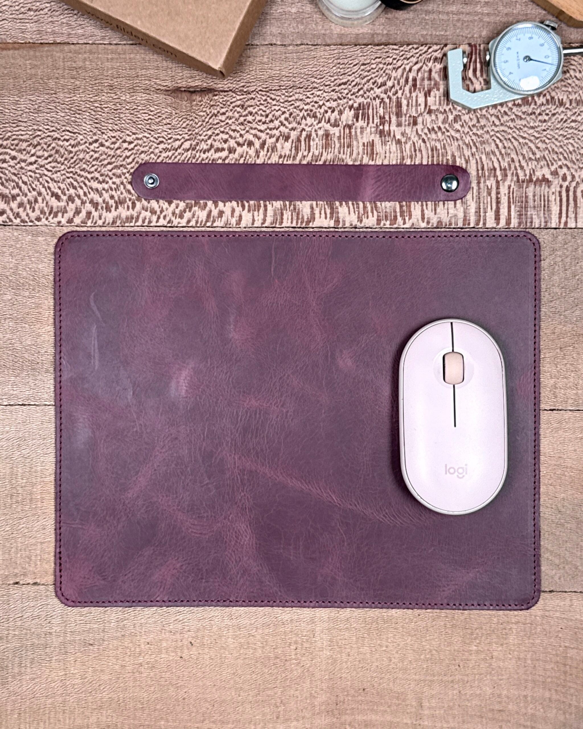 Hakiki Deri Mousepad – Bordo Renk Ofis Kullanımı İçin
