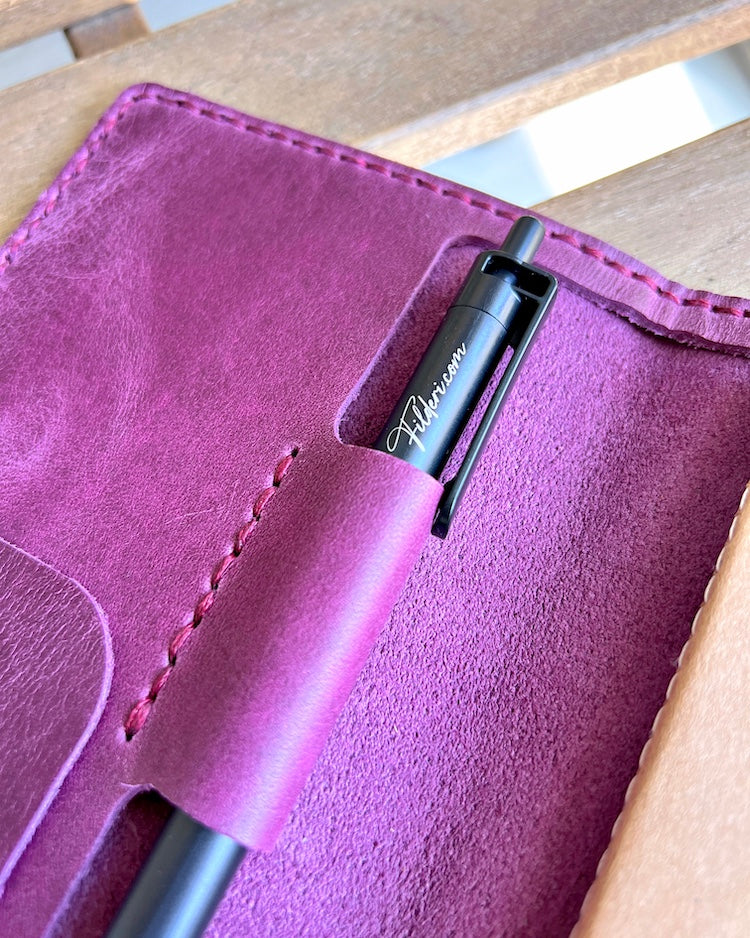 Defter Kılıfı – Mor Renk Hakiki Deri, Kapaklı Model | 2051