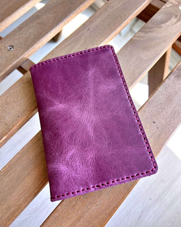 Defter Kılıfı – Mor Renk Hakiki Deri, Kapaklı Model | 2051