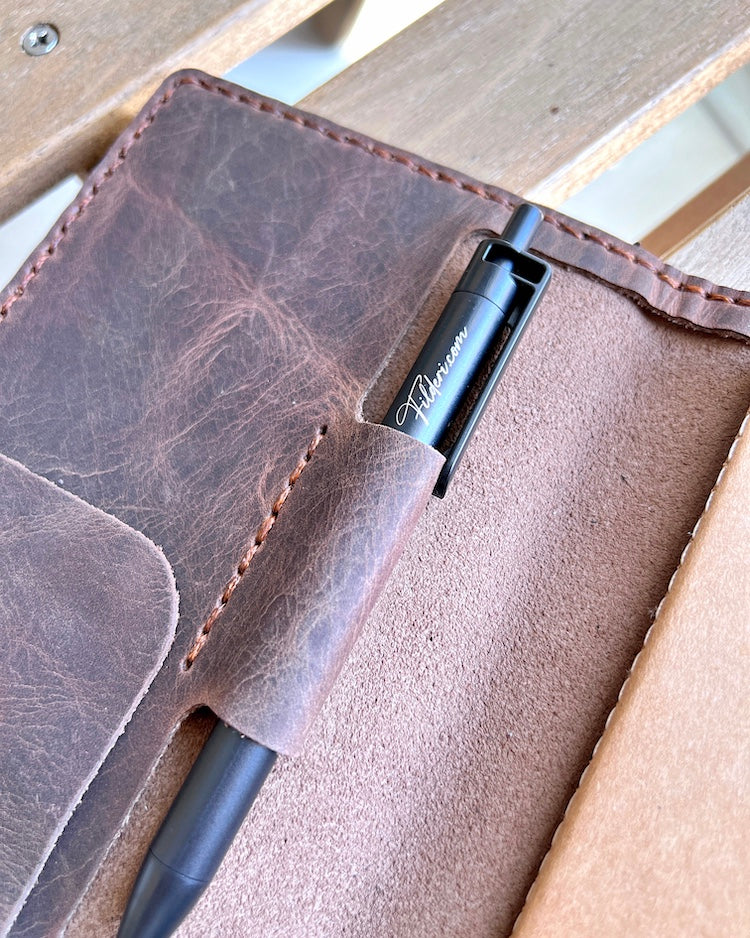 Defter Kılıfı – Kahve Renk Hakiki Deri, Kapaklı Model | 2051