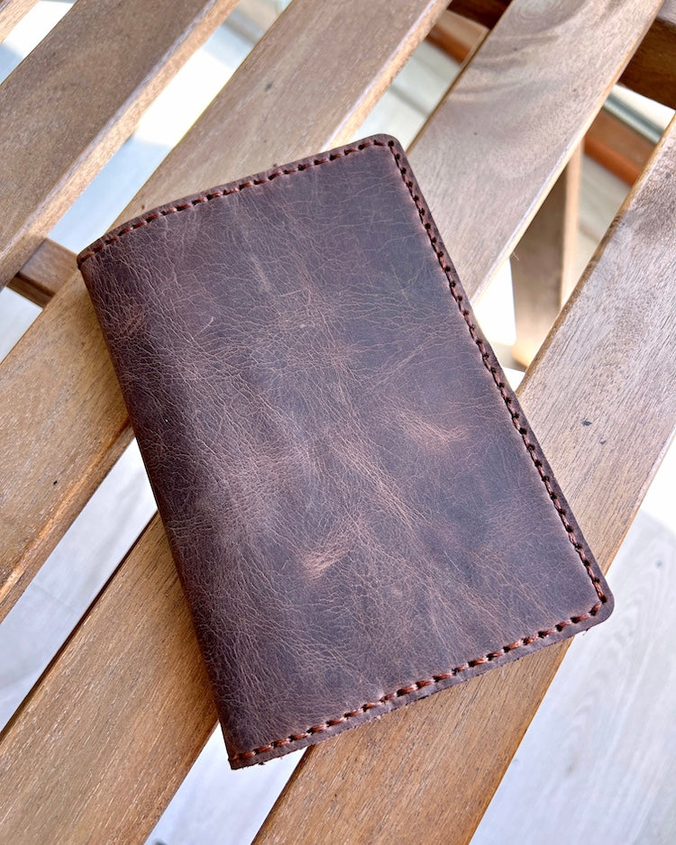 Defter Kılıfı – Kahve Renk Hakiki Deri, Kapaklı Model | 2051