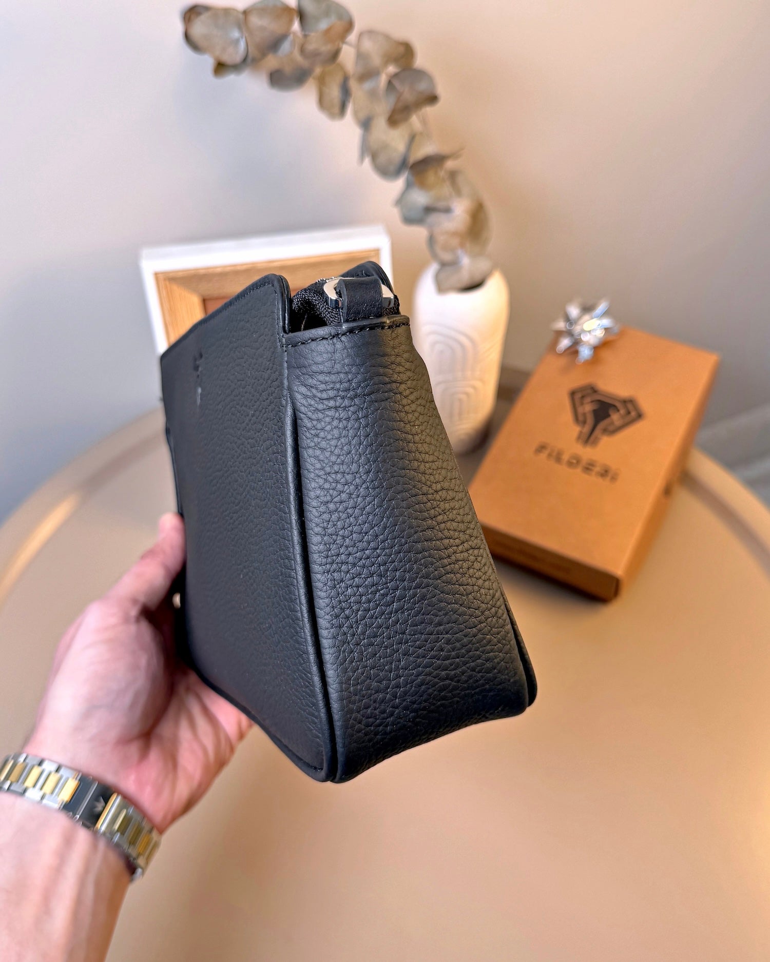 Hakiki Deri El Clutch Çanta - Mat Siyah | 2139