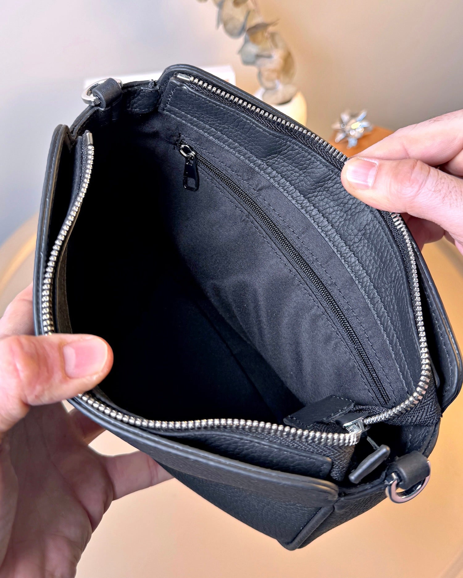 Hakiki Deri El Clutch Çanta - Mat Siyah | 2139