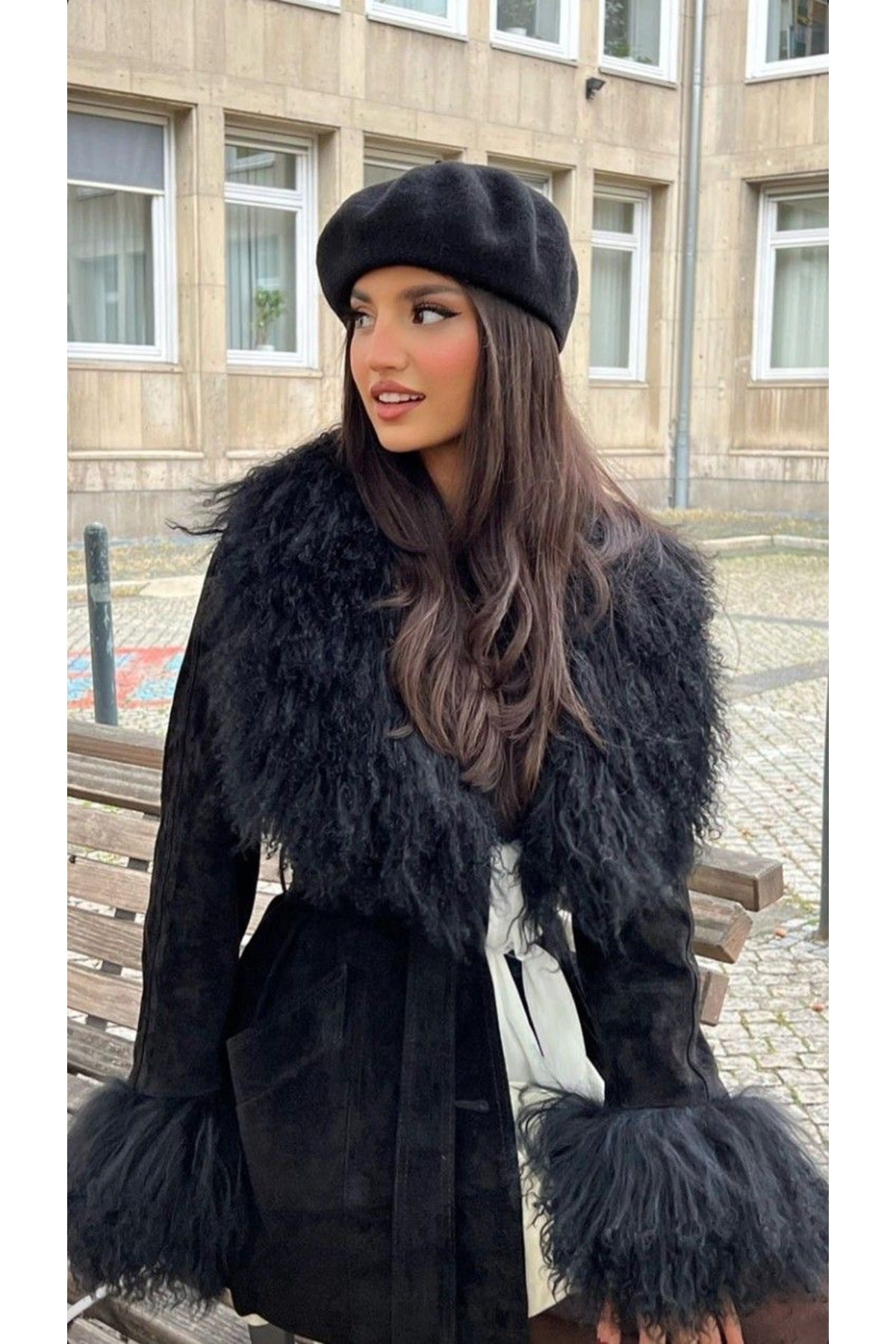 Siyah Fransız Keçe Ressam Bere Şapka Bere1101