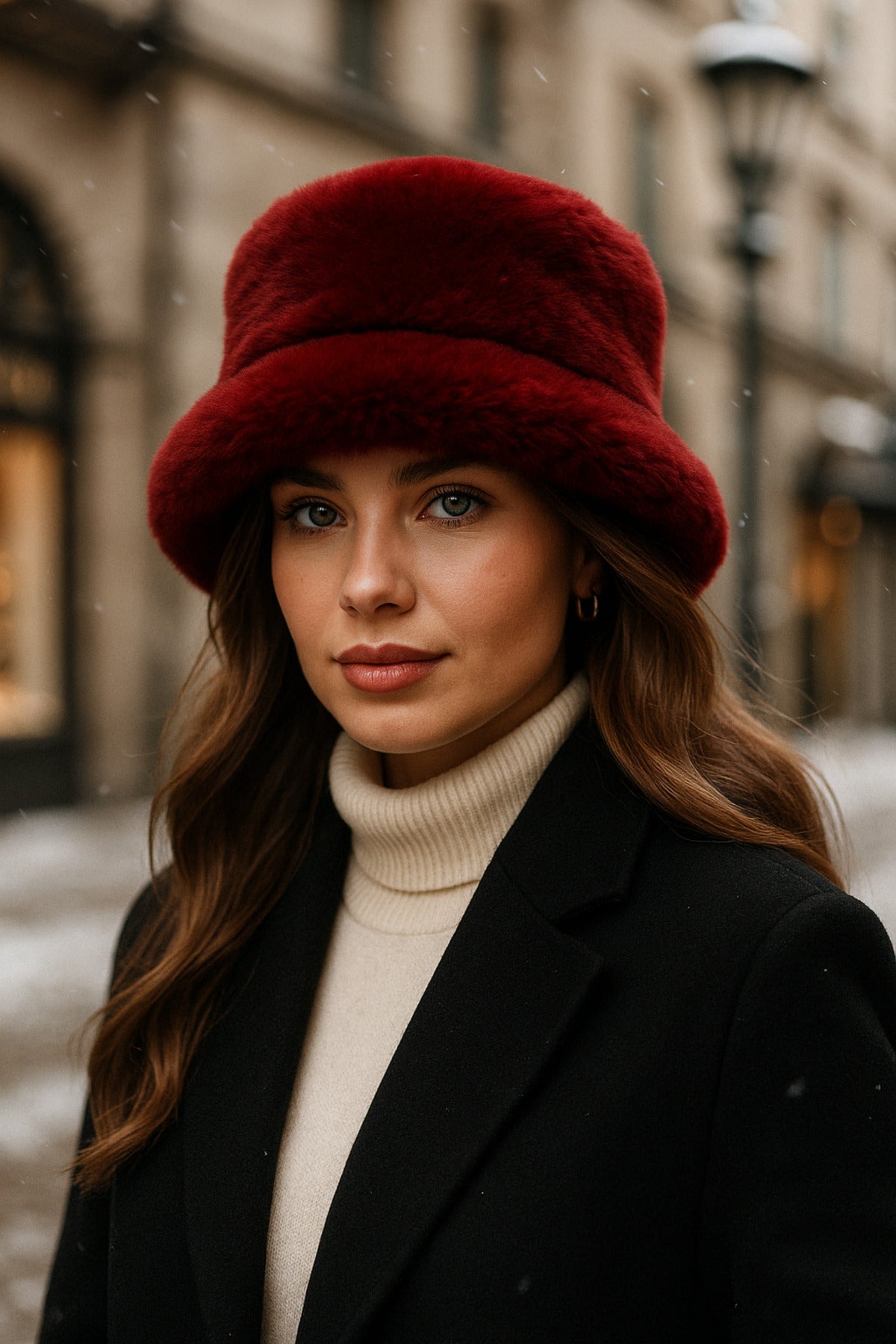 İthal Bordo Renk Kışlık Peluş Şapka - Premium Yumuşak Ve Sıcak Tutan Tüylü Kabin Şapka Spk1102-1