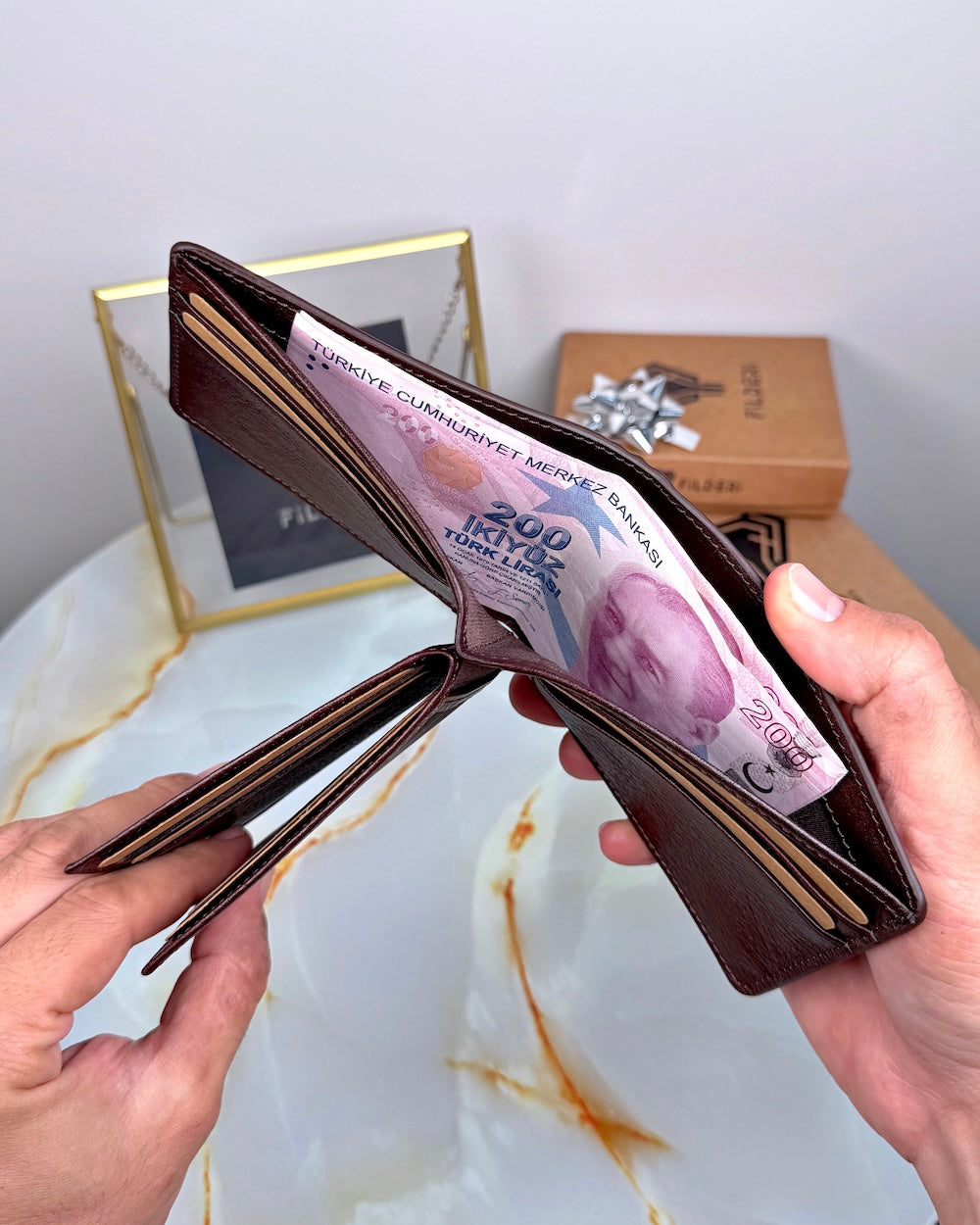 Premium Erkek Cüzdan - Hakiki Deri Kahve Renk | 2023