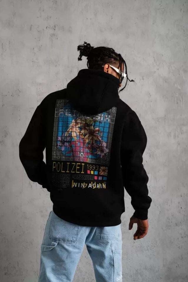Men's Patel Six Printed Hoodie Sweatshirt - Black