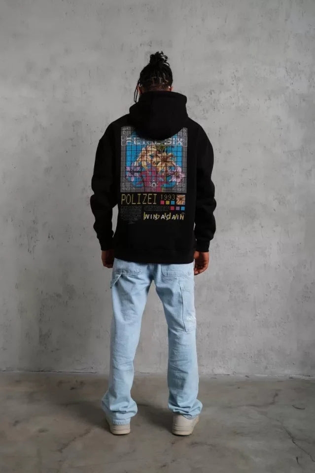 Men's Patel Six Printed Hoodie Sweatshirt - Black