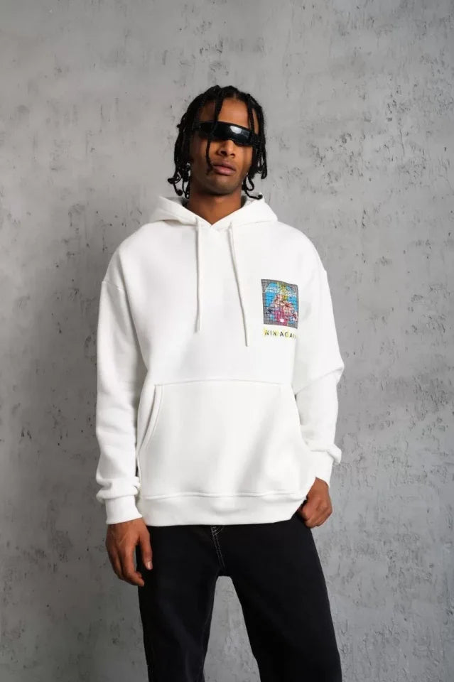 Men's Patel Six Printed Hoodie Sweatshirt - White