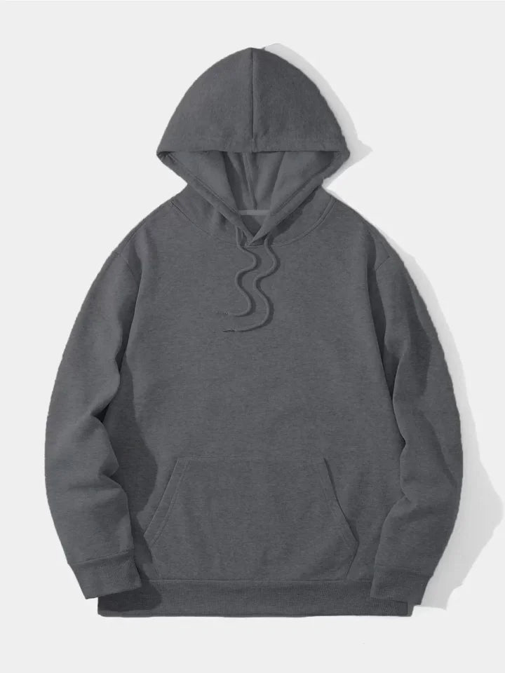 Men's Plain Hooded Sweatshirt - Charcoal