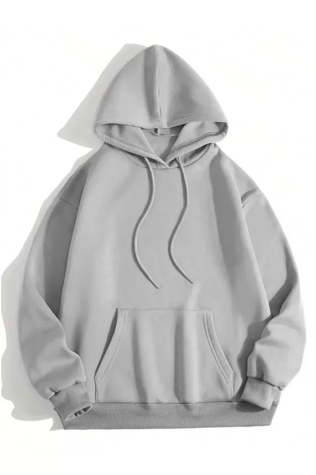 Men's Plain Hooded Sweatshirt - Painted Gray