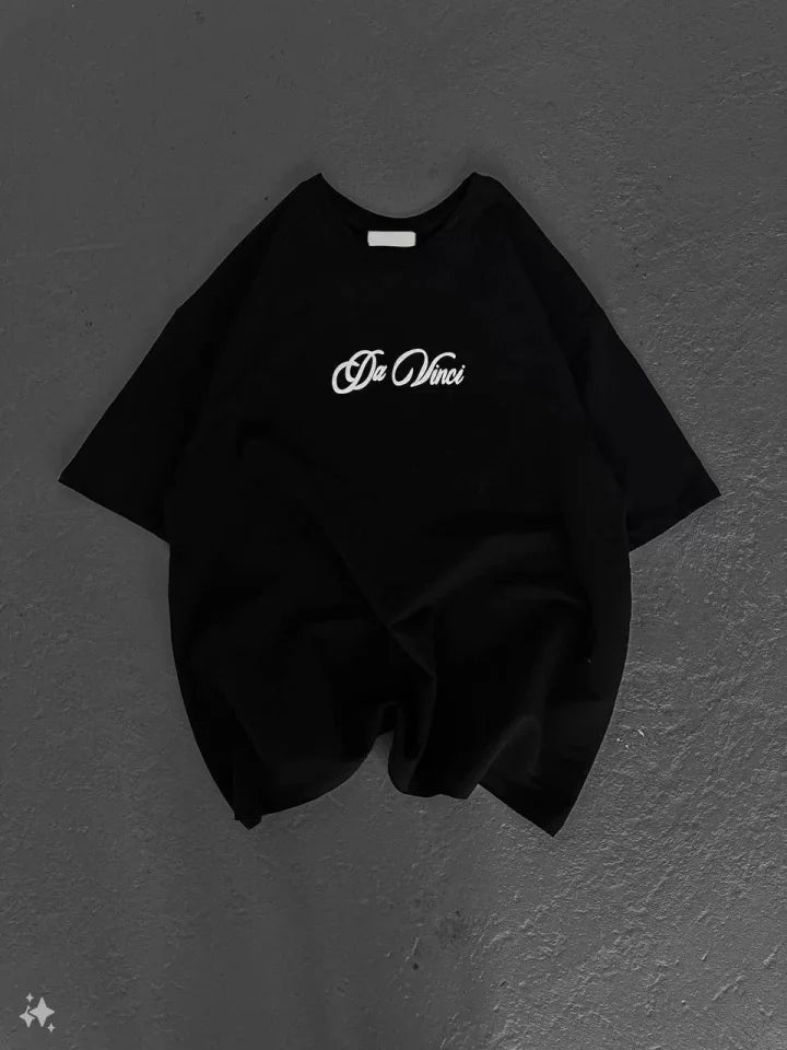 Unisex Printed Oversize T-Shirt - Black