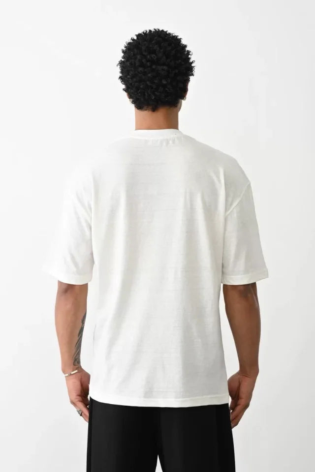 Unisex Printed Oversize T-Shirt - White
