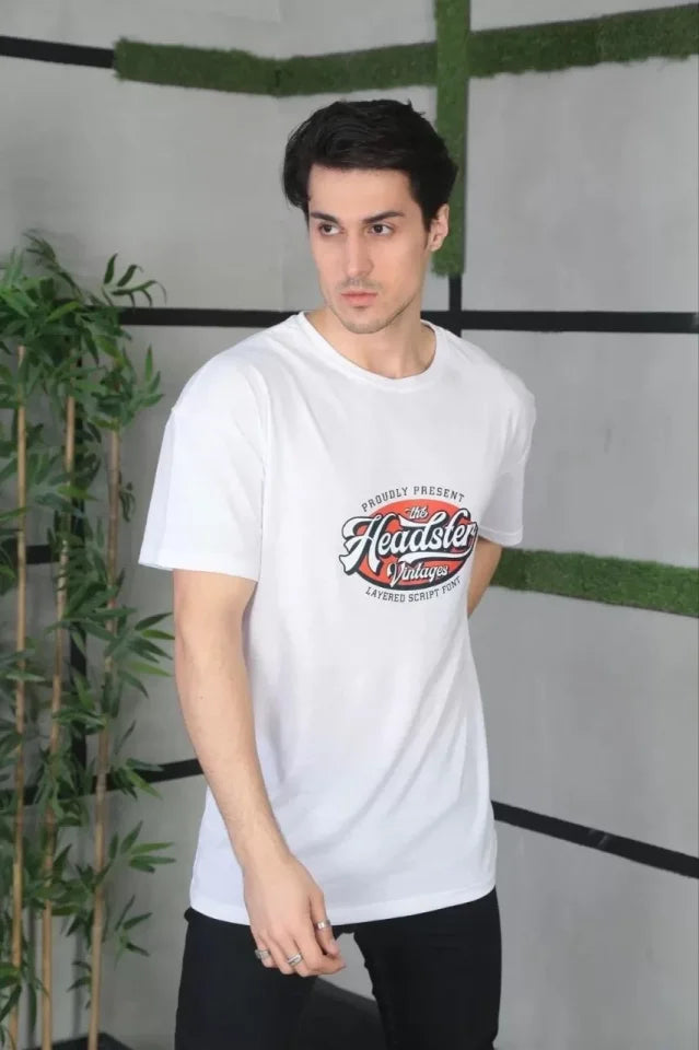 Unisex Printed Oversize T-Shirt - White