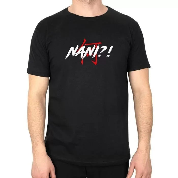 Unisex Crew Neck Printed Oversize T-Shirt - Black