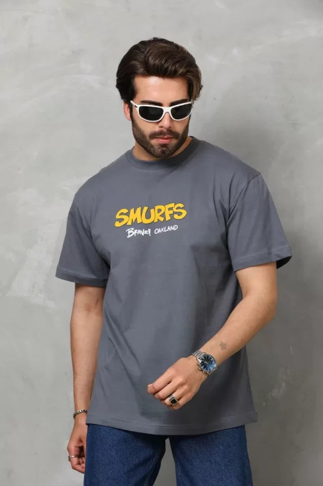 Unisex Basic Crew Neck Oversize T-Shirt - Charcoal
