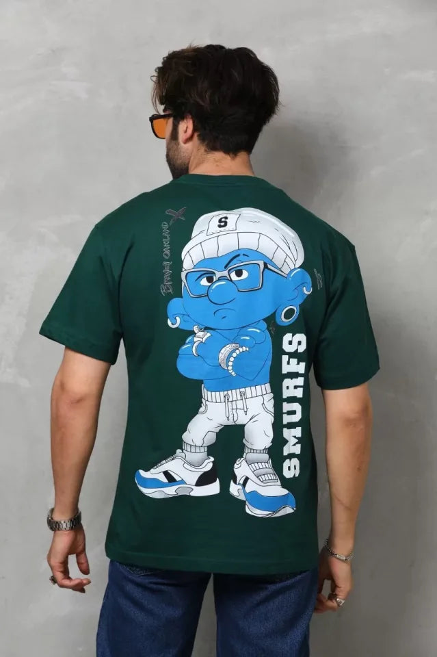 Unisex Basic Crew Neck Oversize T-Shirt - Green