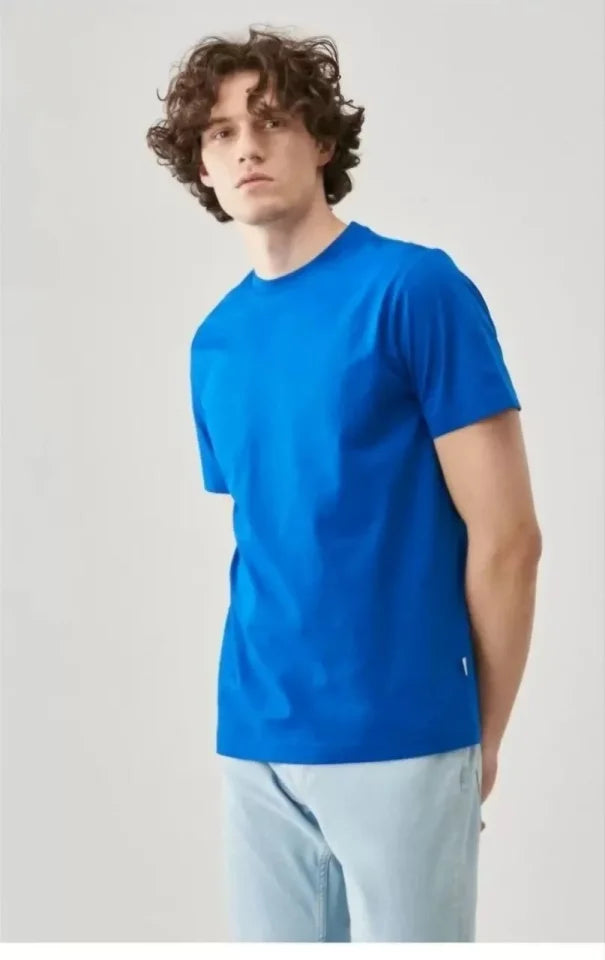 Unisex Plain Crew Neck Oversize T-shirt - Blue