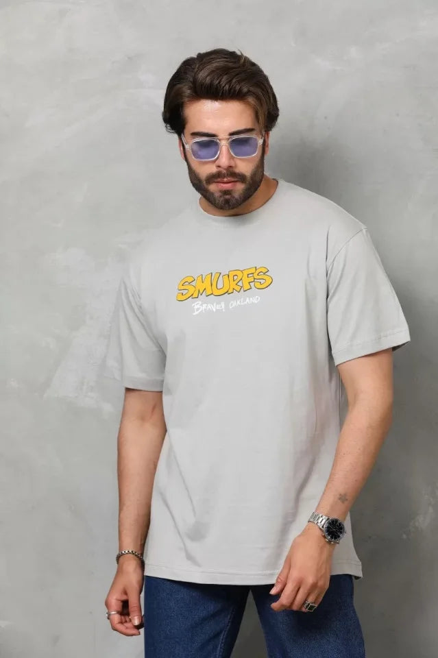 Unisex Basic Crew Neck Oversized T-Shirt - Gray