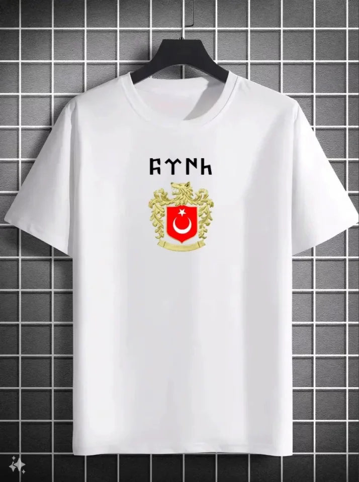Unisex Crew Neck Printed Oversize T-Shirt - White
