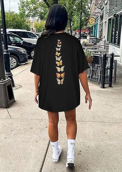 Bisiklet Yaka Baskılı T-shirt - Siyah