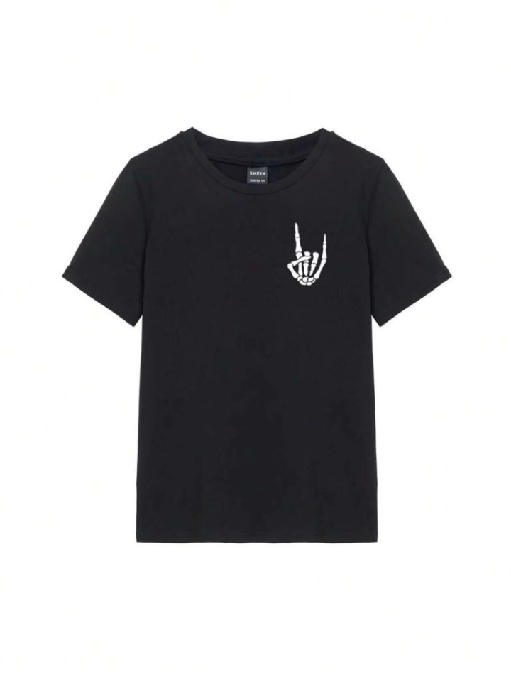 Baskılı T-shirt - Siyah