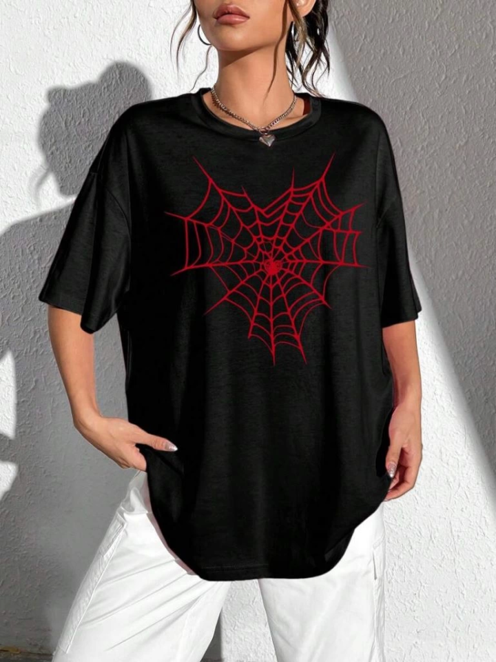 Baskılı T-shirt - Siyah