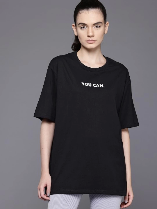 Printed Oversize T-shirt - Black