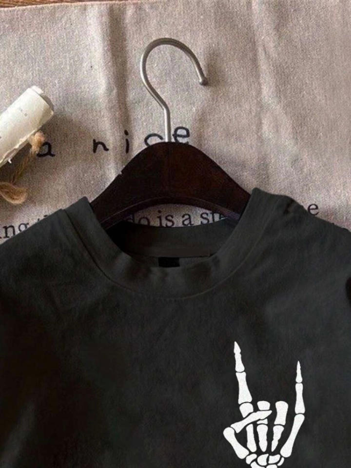 Men's Printed Oversize T-shirt - Black